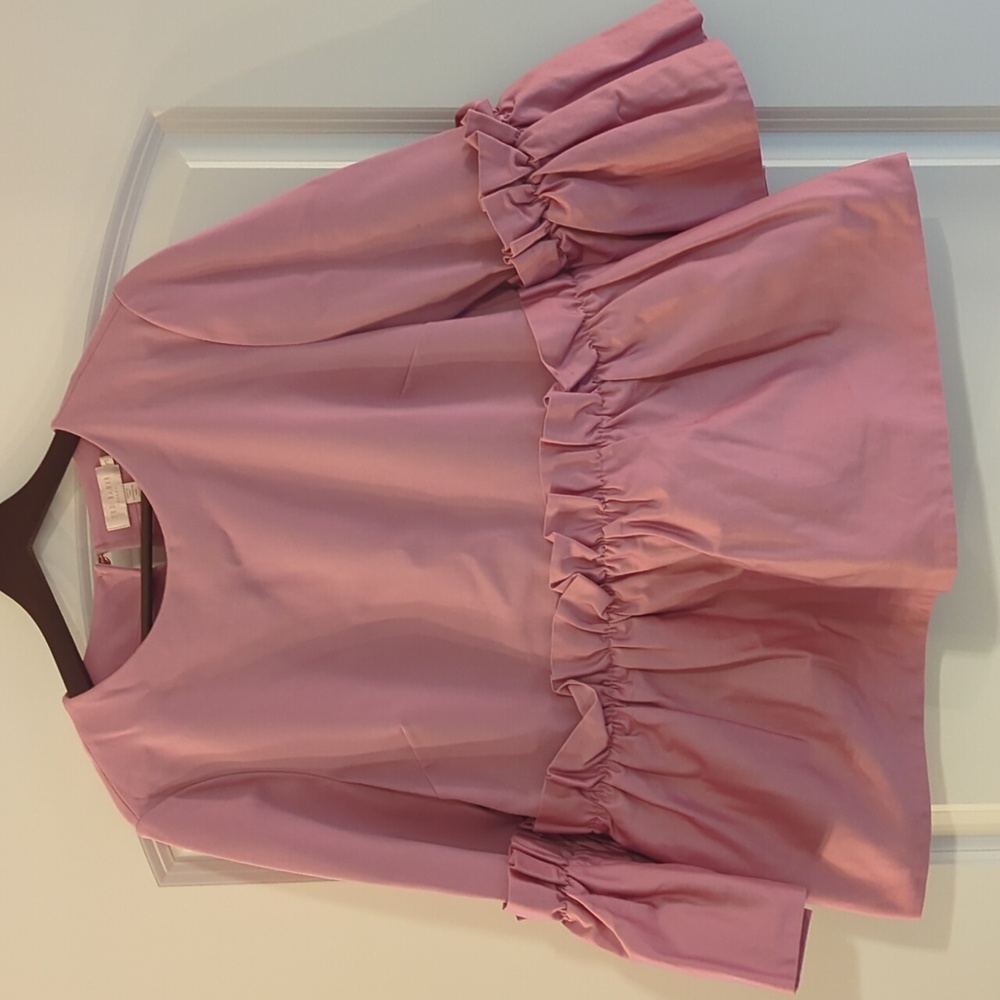 Ted Baker blush peplum bell sleeve blouse 3